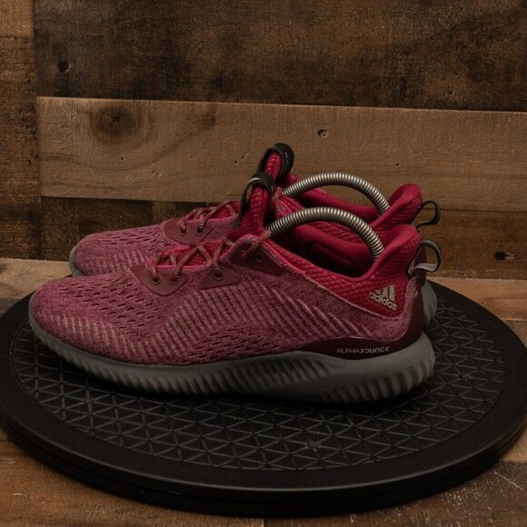 ADIDAS ALPHABOUNCE 3 WOMENS ATHLETIC SHOES RUNNING GYM MAROON RED SIZE 9 - Picture 5 of 9